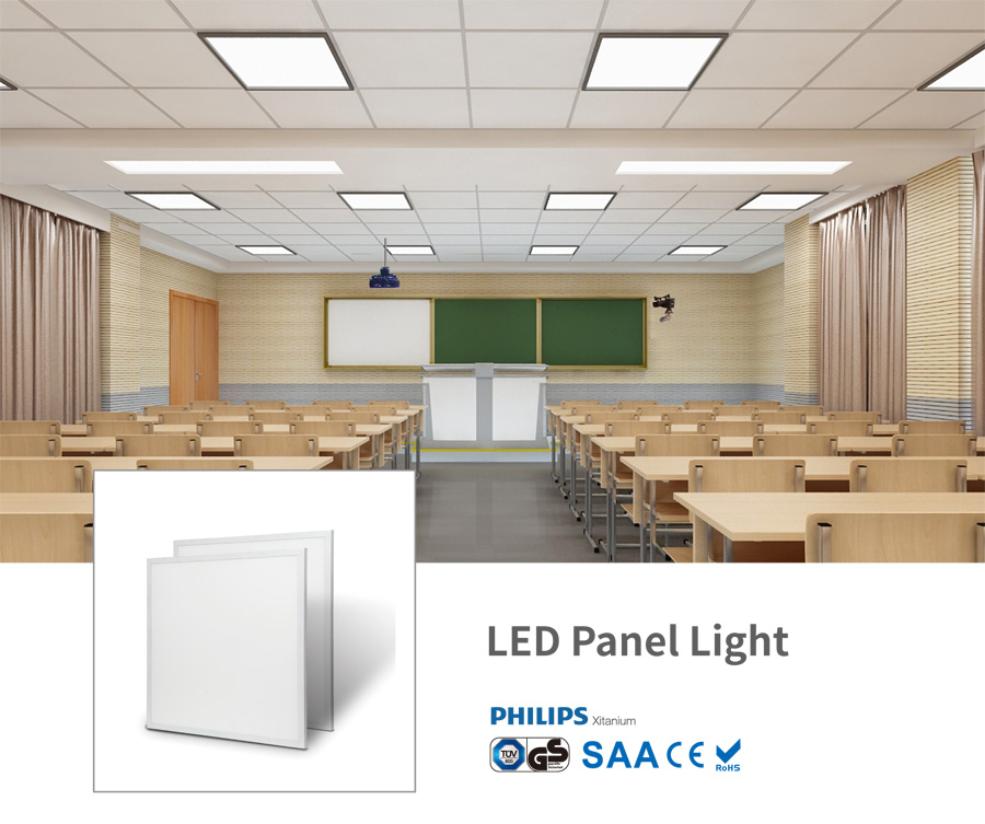 GS SAA AC200-240V EU hot sell 2mm LGP and UGR less 19 Diffuser Panel Light Square shape 1-10v dimming Flicker free 5 years warranty led driver Recessed Surface Mounting or Suspension Easy installation with clips Wide range function 0N-0FF MS sensor 